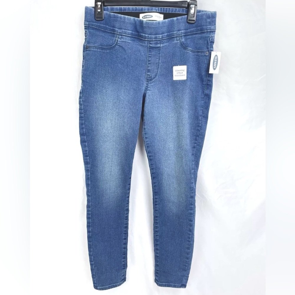 Old Navy Size 8 Denim Jean Leggings Jeggings Elastic Waist Slimming Effect Women